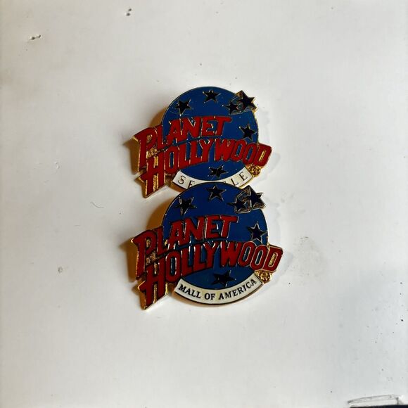 Planet Hollywood Pins Mall Of America Minnesota Seattle Enamel Gold Blue Travel - Picture 1 of 3